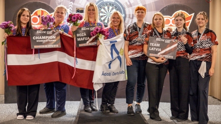Baltijas kausā šautriņu mešanā komandu sacensībās uzvaras latviešiem